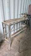 Vintage Metal Frame Wood Lathe, Belt-Driven Motor, 60" Bed Length