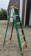 Werner 6 ft Fiberglass Ladder, 225 lbs Load, Type II, Serial 5906