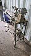 Vintage Metal Frame Wood Lathe, Belt-Driven Motor, 60" Bed Length