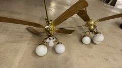 Brass Finish Ceiling Fan with Lights, 66" Width