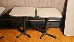 Square Dining Cafe Tables, 24"x24"x29", Laminate Top, Metal Base