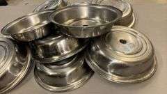 Large Group of Stainless Plate Covers