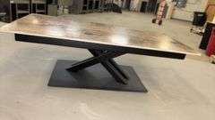 Metal & Melamine Serving Bases, Black, X Cross Style, 20" x 10" x 6 1/2""