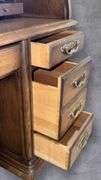 Classic Oak Rolltop Desk, 55x27x41 inches, 8 Drawers total