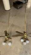 Brass Finish Ceiling Fan with Lights, 66" Width