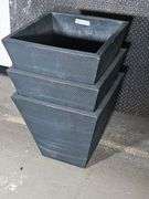 Black Polypropylene Planter Pots, 20x20x21 inches, Set of 3