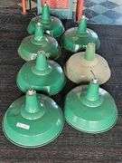 Green Industrial Pendant Light Fixtures, 18-inch Diameter, Metal