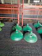 Green Industrial Pendant Light Fixtures, Metal, Ceiling Mount