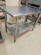 Stainless Steel Work Table, One Shelf, Open Base