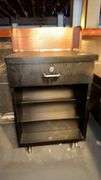 Black Wood Cabinet with Lockable Drawer, 24"x24"x36"