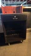 Black Storage Cabinet with Drawer, 24"x24"x36"