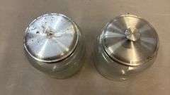 Glass Storage Jars with Metal Lids, 9" High x 6.5" Opening