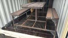 Metal and Wood Picnic Table with Benches