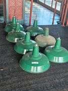 Green Industrial Pendant Light Fixtures, 18-inch Diameter, Metal