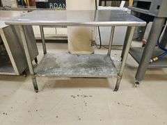 Stainless Steel Work Table, One Shelf, Open Base