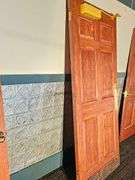 Oak Wooden Door, Right Swing, 31.5"x83.5", Brass Hardware