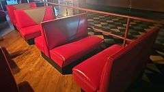 Red Vinyl Restaurant Booth Seating, two singles, two doubles