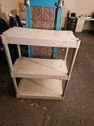 Plastic Shelving Unit, 3 Shelves, Light Gray, 2.5' x 18" x 3.5'