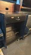 Black Metal Cabinet with Drawer, 24"x24"x36"