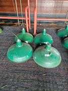 Green Industrial Pendant Light Fixtures, Metal, Ceiling Mount