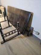 Vintage Dark Brown Wood Dining Table