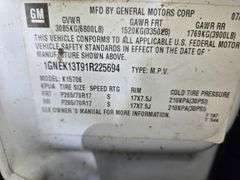 2001 Chevrolet Tahoe Multipurpose Vehicle (MPV), VIN # 1GNEK13T91R225694 2001  CHEVROLET  Tahoe