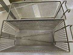 Commercial Fryer Basket, Metal with Red Handles