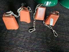 Orange Livestock Tip Bells with Chains, Set of 4