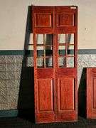 Reddish-Brown Wood Folding Doors, 30"x79"