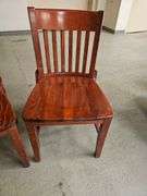 Set of 4 Wooden Dining Chairs, Slat Back, brown color