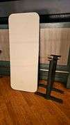 Rectangular White Table, 24"x60"x29", Laminate Top, Metal T-Base