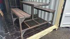 Metal and Wood Picnic Table with Benches