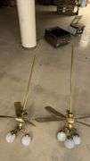Brass Finish Ceiling Fan with Lights, 66" Width