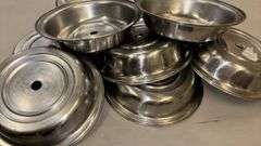 Large Group of Stainless Plate Covers