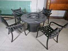 Tropitone Outdoor Fire Pit Table Set