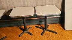 Square Dining Cafe Tables, 24"x24"x29", Laminate Top, Metal Base
