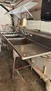 3 Compartment Stainless Steel Commercial Sink, 10' x 29" x 47.9", Drainboard