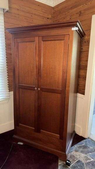 Wooden Armoire Entertainment Center, 72x40x26 inches, Brown