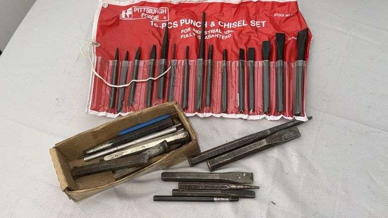 Pittsburgh 16-Piece Punch & Chisel Set, Industrial Use, Red Pouch ...