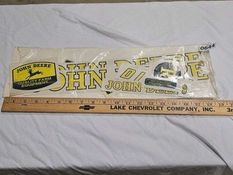 John Deere R Decal Set, Yellow and Black, 18" Long