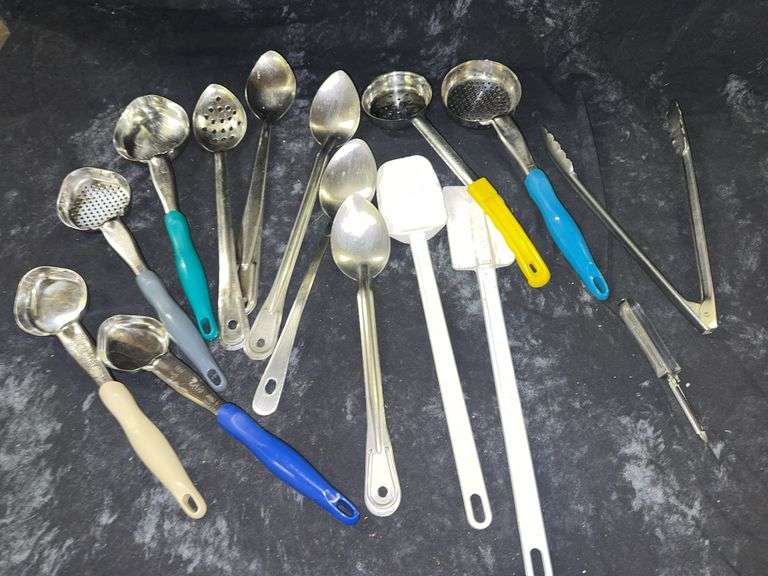 Mixed Lot of Commercial Stainless Steel Kitchen Utensils Assorted ...