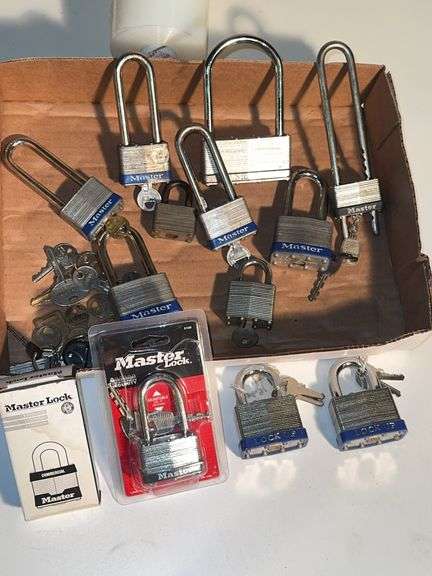 Assorted Padlocks Assorted Master Lock and Lock Up Padlocks, Various Models and Keys ...