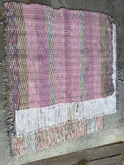 Hand Loomed Rag Rugs, Approx. 36