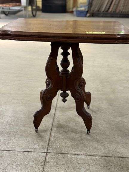 159 - 4 antique Victorian Eastlake style parlor table. 33"x24"