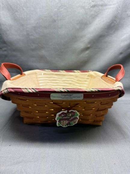 Longaberger 2005 Christmas Collection Silver Bells Celebrating 25 Years with liner, protector, tie-o