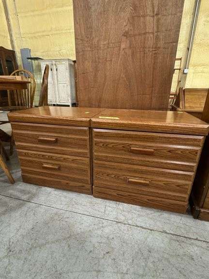 200 - 32 pair of veneer nightstands or storage pieces with 2 drawers 23"x16"x22" tall