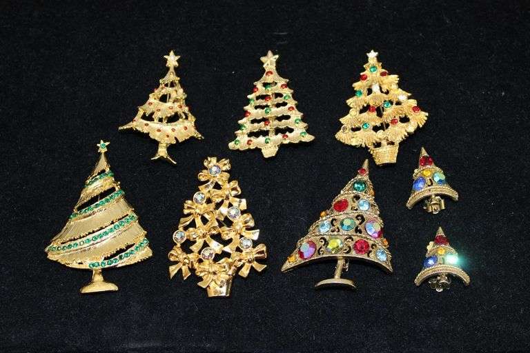 Gold-Tone Christmas Tree Pins