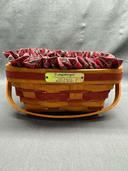 Longaberger 1993 Christmas Collection Bayberry Basket with liner, protector and product card