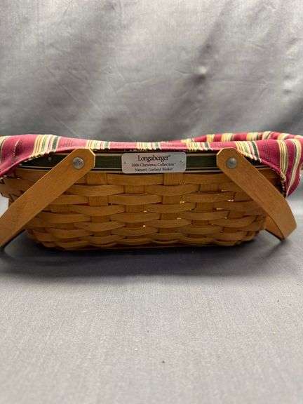 Longaberger 2006 Christened Collection Natures Garland Basket with liner, protector and product card