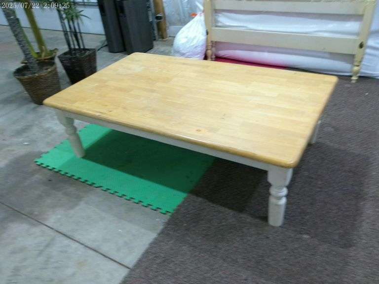 Wooden coffee table 5 feet by 3 feet, 16 inches tall